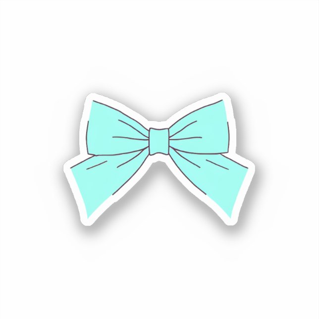 Sticker Nœud bleu aqua (Recto)