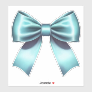 Sticker Nœud Bleu Turquoise Élégant Mariage Réception de M
