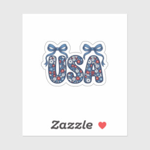 Sticker Nœud Floral USA Design Vectoriel Patriotique_1