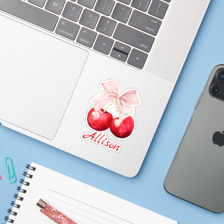 Sticker Nœud Rose Coquette Cerise Personnalisé Coupé