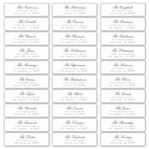 Sticker Noir Blanc Classic Calligraphie Adresse Invité