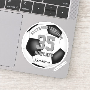 Sticker noir blanc gris nom de l'équipe filles garçons foo