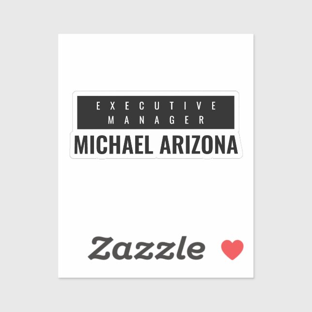 Sticker Noir & Blanc Minimaliste Simple Plaque (Feuille)