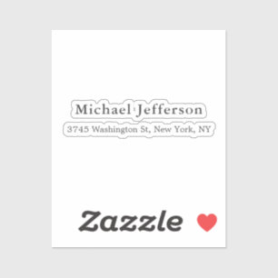 Sticker Noir Blanc Unique Classique Élégant Plain