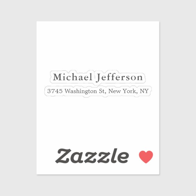 Sticker Noir Blanc Unique Classique Élégant Plain (Feuille)