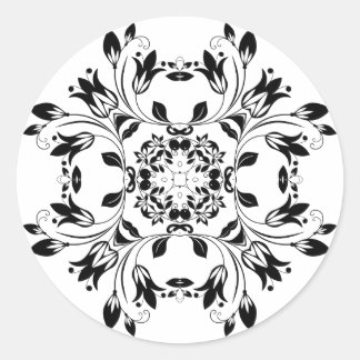 Sticker noir et blanc Damask