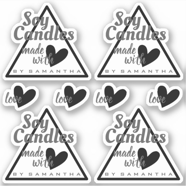 Sticker Noir et blanc Fabriqué avec des chandelles de soja (Devant)