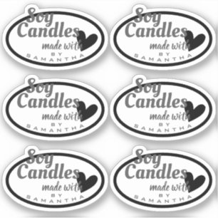 Sticker Noir et blanc Fabriqué avec des chandelles de soja