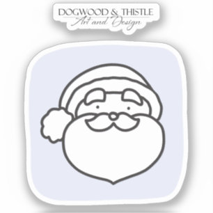 Sticker Noir et blanc sur Doodle violet Noël Père Noël
