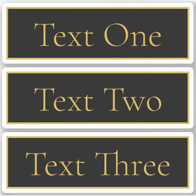 Sticker Noir et Faux Gold personnalisables (Devant)