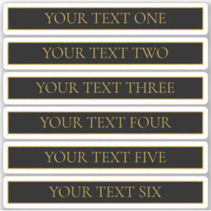 Sticker Noir et Faux Gold personnalisables