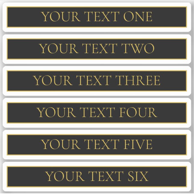 Sticker Noir et Faux Gold personnalisables (Devant)