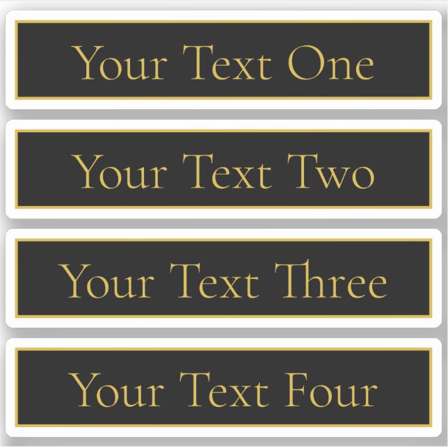 Sticker Noir et Faux Gold personnalisables (Devant)