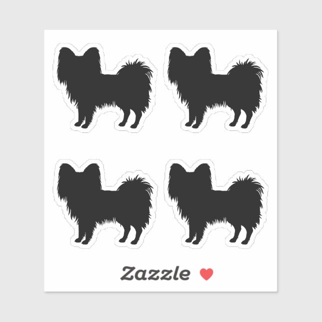 Sticker Noir (Ou Autre Couleur) Papillon Chien Silhouette (Feuille)