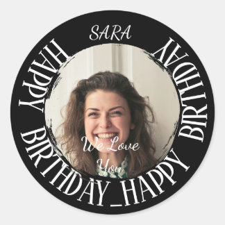 Sticker noir pour anniversaire entièrement personn