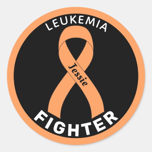 Sticker noir rond Leukemia Fighter (Devant)