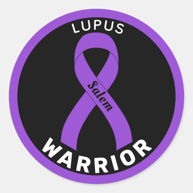 Sticker noir rond Lupus Warrior (Devant)