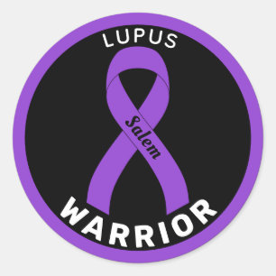 Sticker noir rond Lupus Warrior