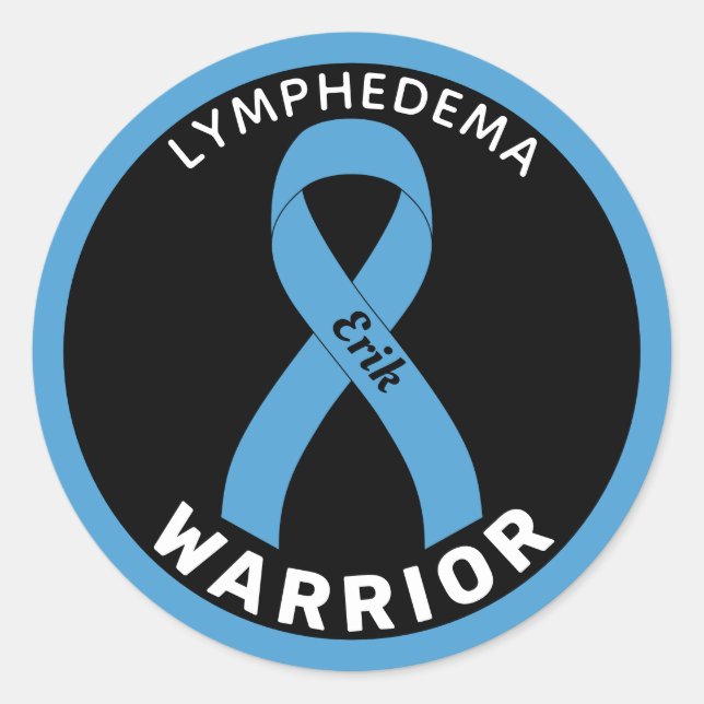 Sticker noir rond Lymphedema Warria (Devant)