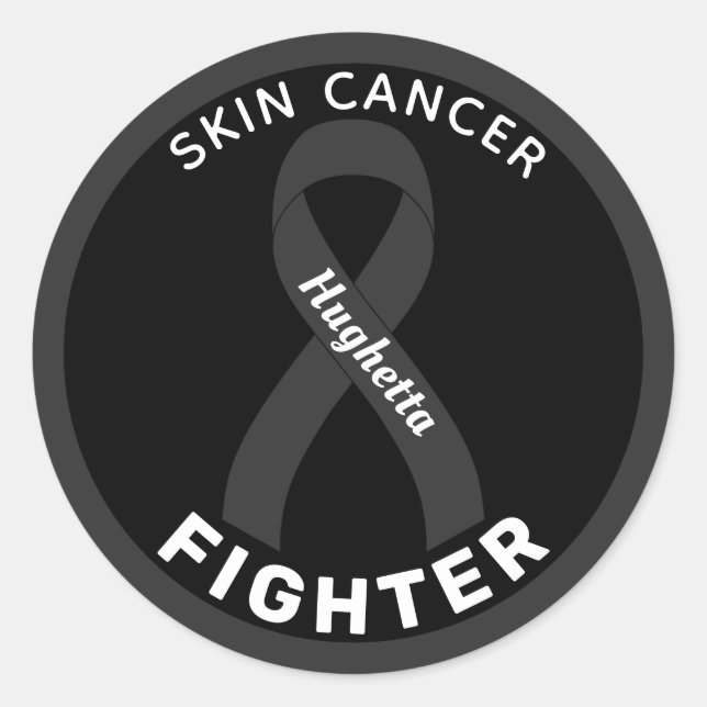Sticker noir rond pour Lutte contre le cancer de l (Devant)