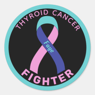 Sticker noir rond pour lutteur contre le cancer du