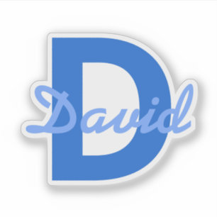 Sticker Nom bleu et monogramme
