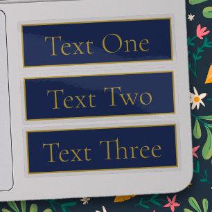 Sticker Nom bleu et or de la marine Clear Transparent