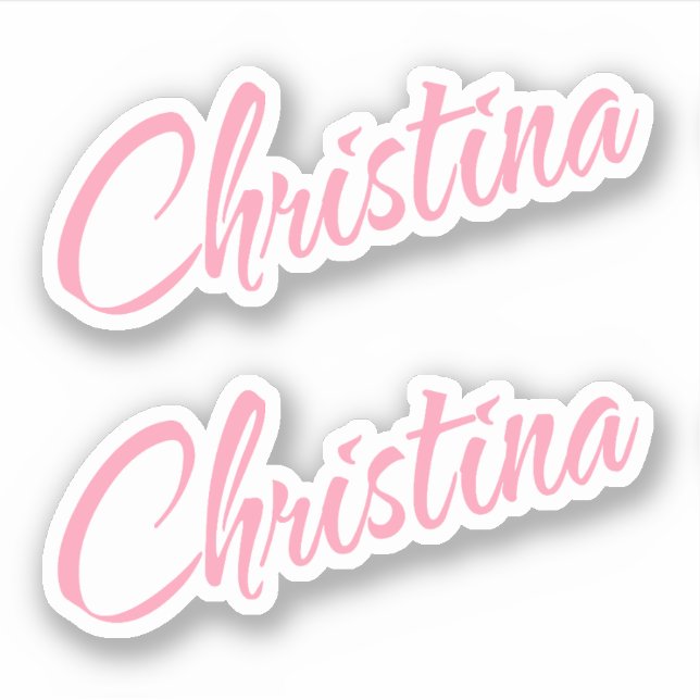 Sticker Nom Christina en rose x2 (Devant)