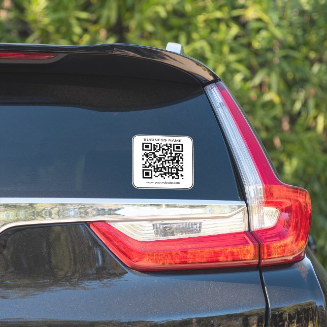 Sticker Nom commercial personnalisé Url QR Code Modèle Net (Côté voiture)