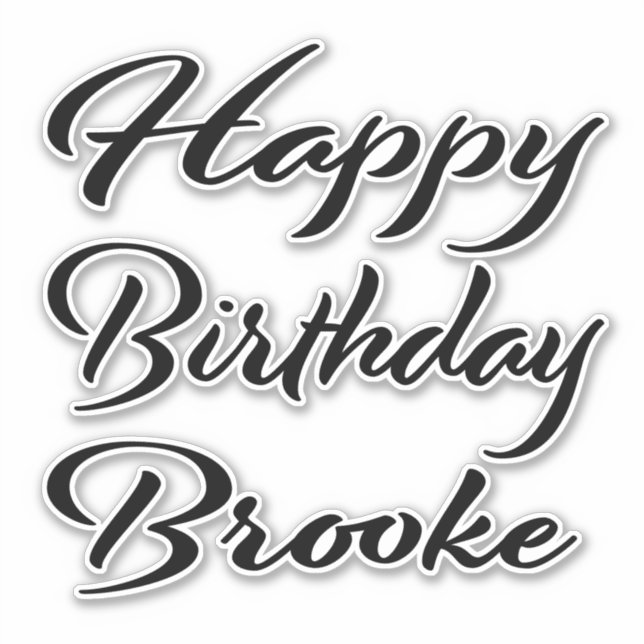 Sticker Nom de Brooke Prénom Anniversaire de la Broderie n (Devant)