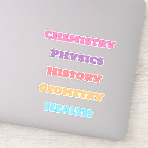 Sticker Nom de classe esthétique Matière scolaire