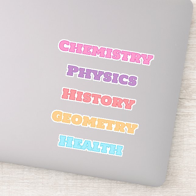Sticker Nom de classe esthétique Matière scolaire (Détail)