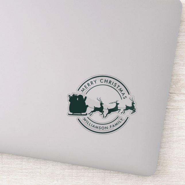 Sticker Nom de famille de Noël moderne personnalisé (Détail)