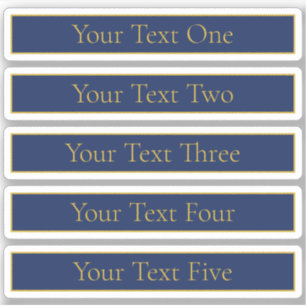 Sticker Nom de famille ou nom commercial Marine Blue & Gol