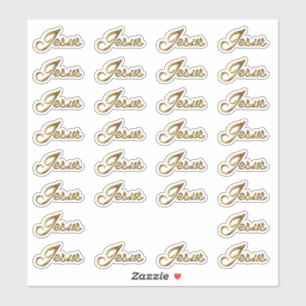 Sticker Nom de Jésus Calligraphie Texte Vinyl Contour