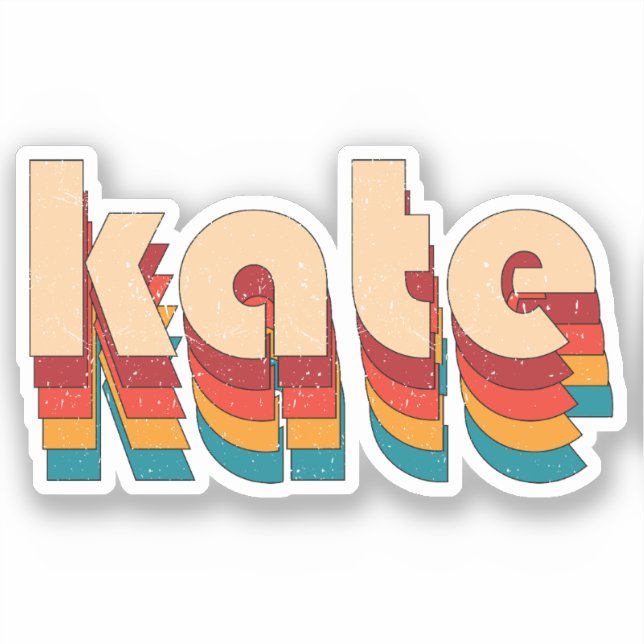 Sticker Nom de Kate rétro (Recto)