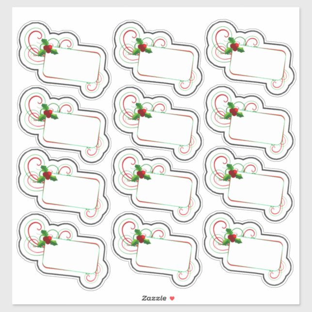 Sticker Nom de la fête de Noël (Feuille)