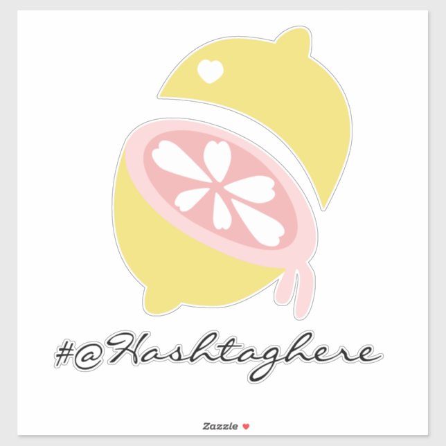 Sticker Nom de la goutte de citron Script autodécal (Feuille)