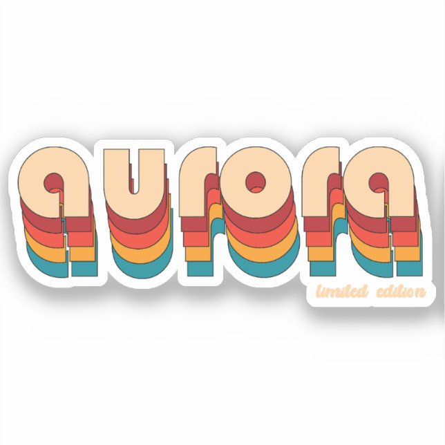 Sticker Nom de l'Aurora rétro (Recto)