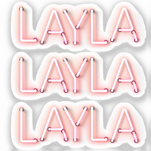 Sticker Nom de Layla dans lumière néon brillante nouveauté (Recto)