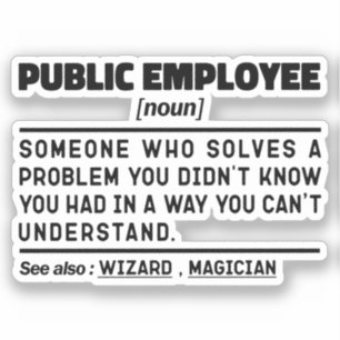 Sticker Nom de l'employé public Service civil Papa Humour
