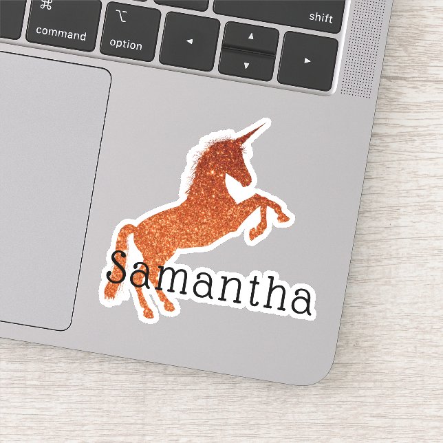 Sticker Nom de licorne scintillante féminine (Détail)