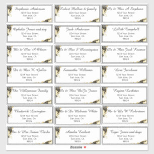 Sticker Nom de l'invité préadressé Onyx et Or Sti adresse