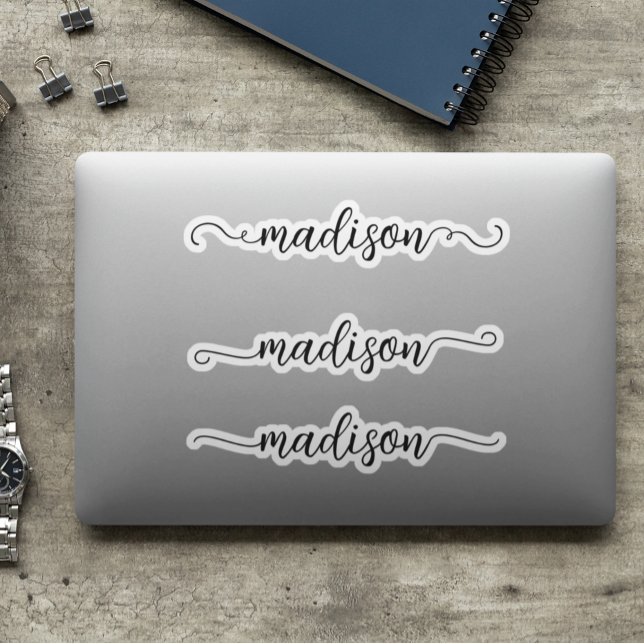 Sticker Nom de police manuscrit Monogramme Calligraphie (Créateur téléchargé)