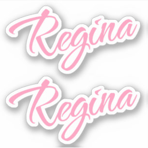 Sticker Nom de Regina en rose x2