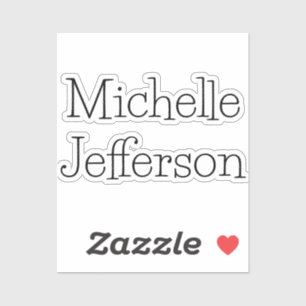 Sticker Nom de script noir et blanc tendance Chic