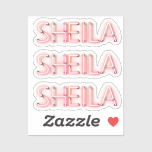 Sticker Nom de Sheila dans les lumières de néon brillantes