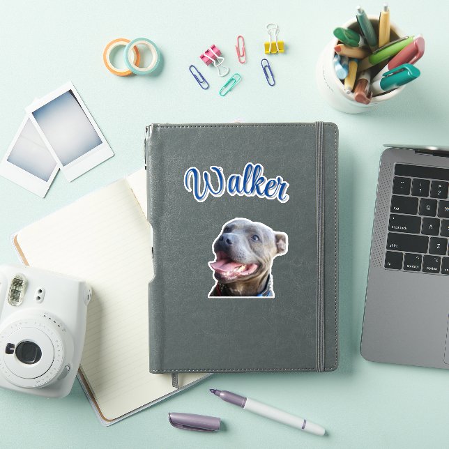 Sticker Nom de Walker avec Staffy Bull Terrier,  (Couverture iPad)