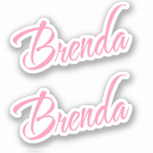 Sticker Nom décoratif Brenda en Stick x2 rose