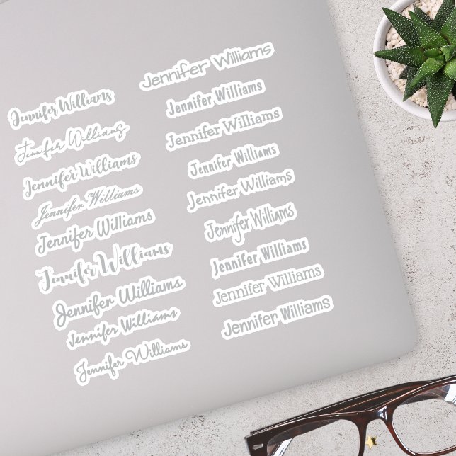 Sticker Nom d'écriture moderne (18 styles) - Argent (Créateur téléchargé)